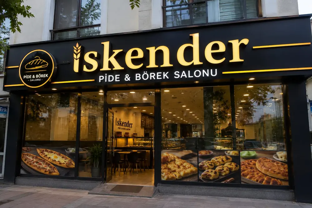 İskender Pide ve Börek Salonu ışıklı tabela - Fabrika Reklam