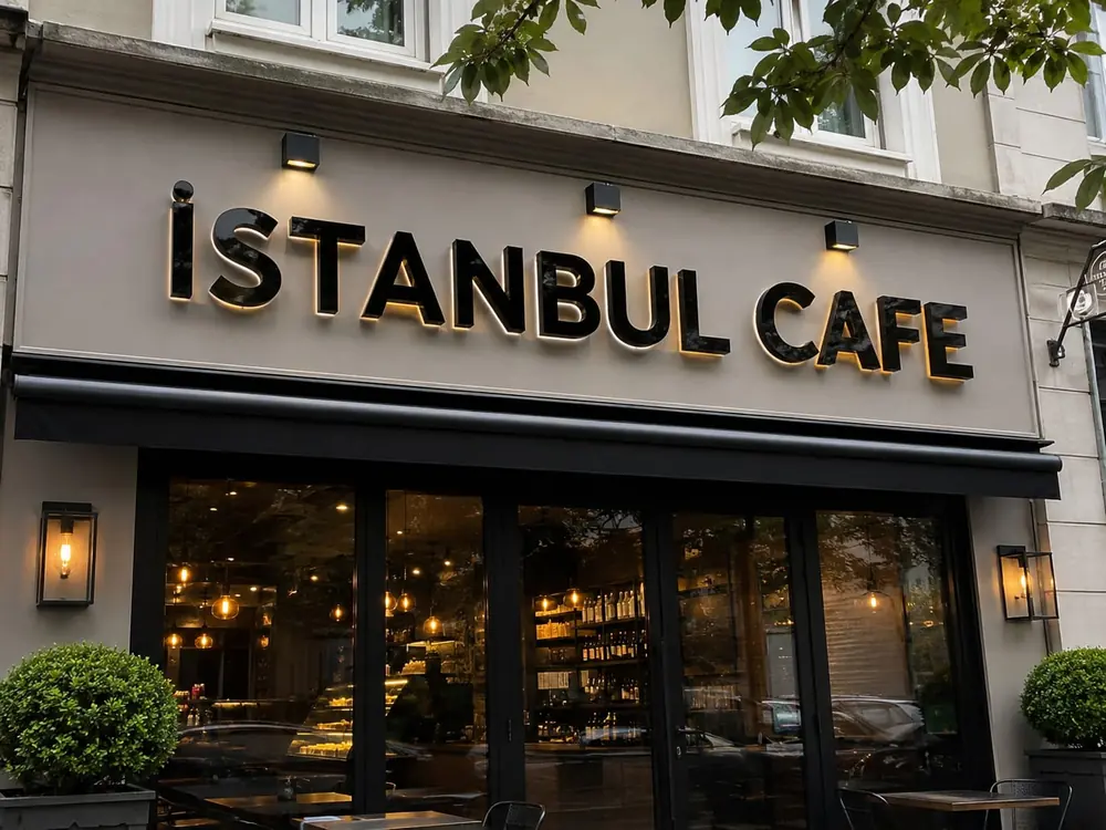 İstanbul Cafe ışıklı 3D harf tabela - Fabrika Reklam