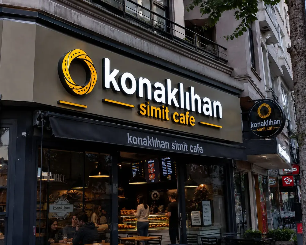 Konaklıhan Simit Cafe ışıklı tabela - Fabrika Reklam